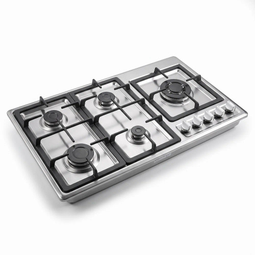اجاق گاز پنج شعله رومیزی صفحه استیل بست ول کد G911