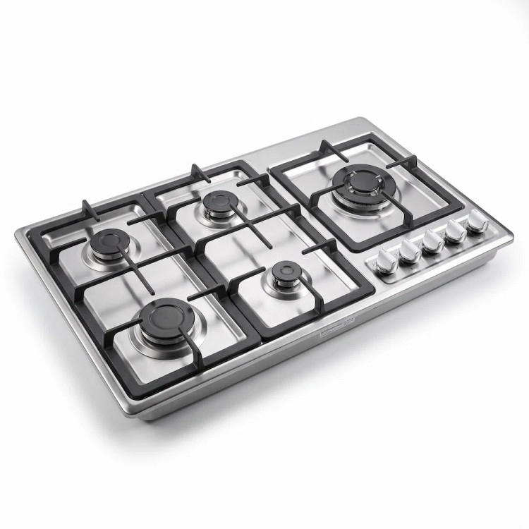 اجاق گاز پنج شعله رومیزی صفحه استیل بست ول کد G911