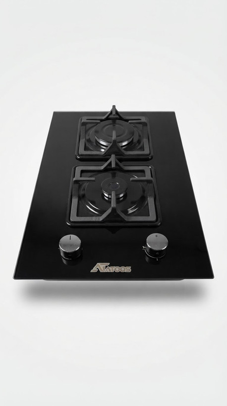 اجاق گاز رومیزی 2شعله صفحه شیشه نشکن چدن مربع کد H262