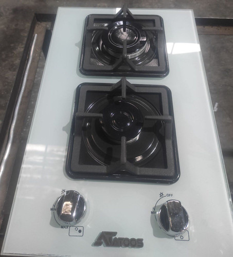 اجاق گاز رومیزی 2شعله شیشه مشکی نشکن چدن مربع کدکدH563